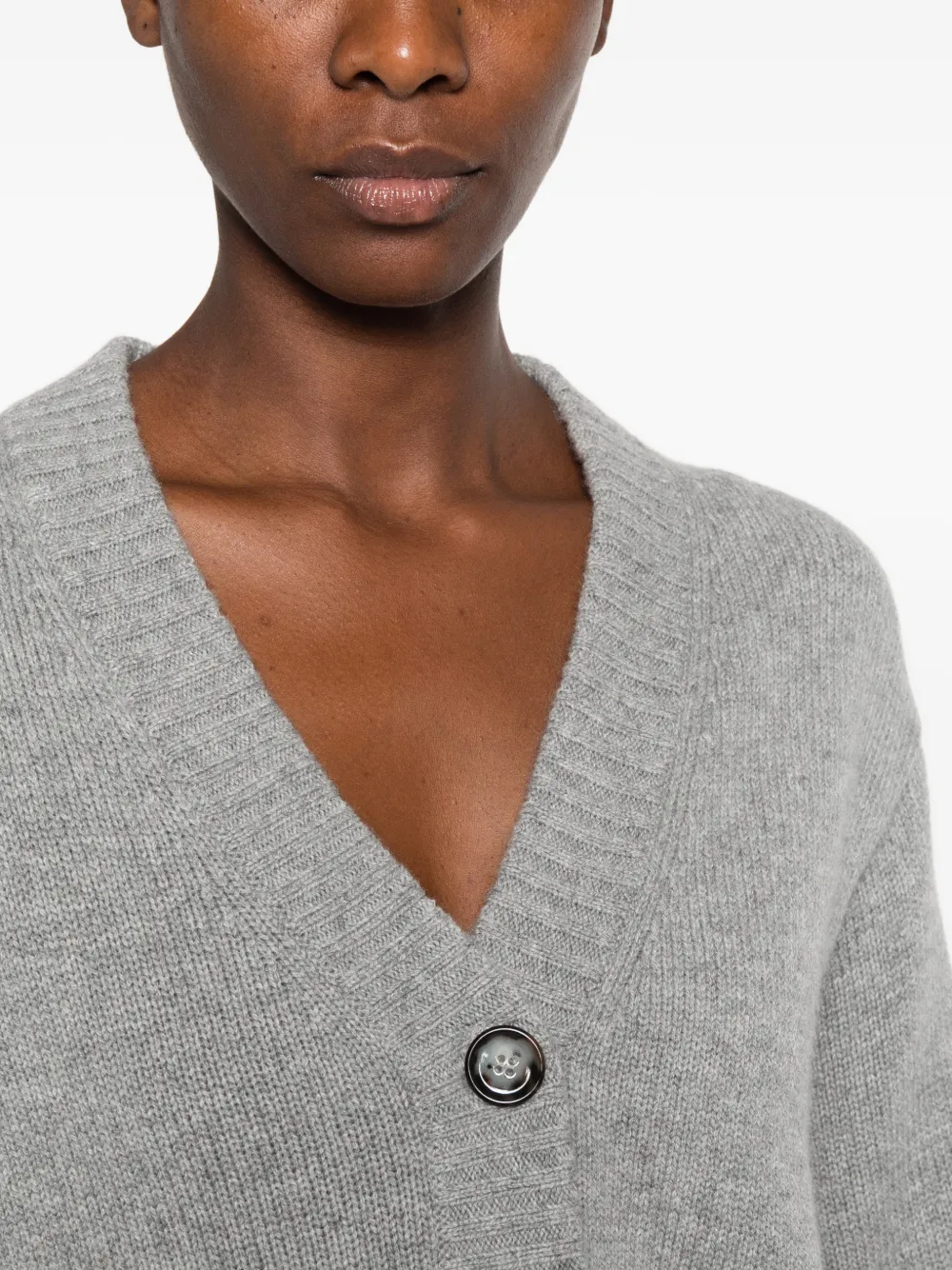 Allude V-neck knitted cardigan Grijs