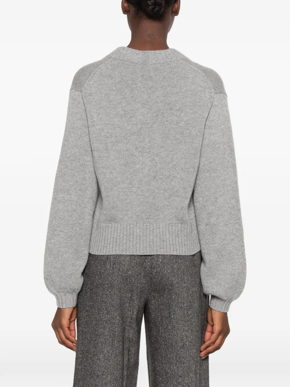 Allude V-neck knitted cardigan Grijs