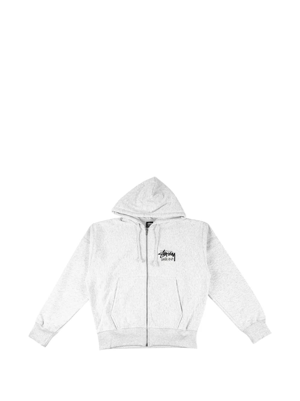 Stüssy Santa Ana logo-print zip-up hoodie - Grey