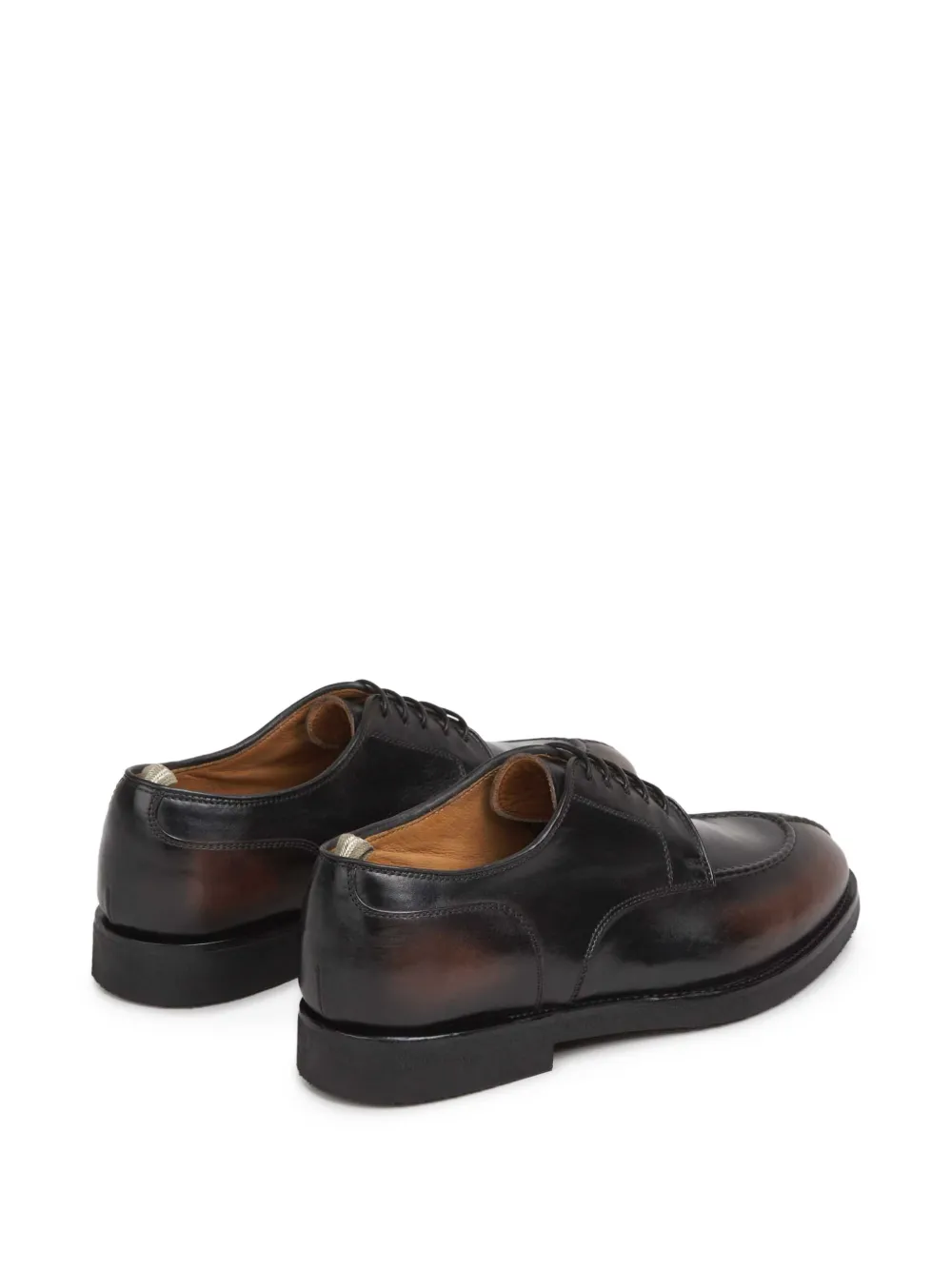 Officine Creative Bariton Flexi apron-toe burnished leather shoes Zwart