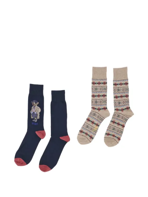 Polo Ralph Lauren Polo Bear Fair Isle-knit socks (set of two)