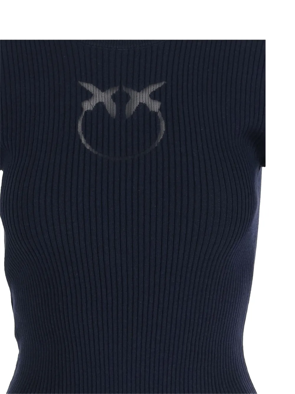PINKO Wollen trui met logo en korte mouwen Blauw