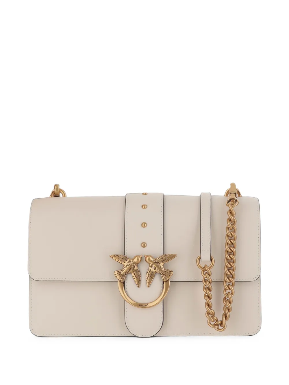 PINKO Love Bag One medium handbag in leather - Bianco