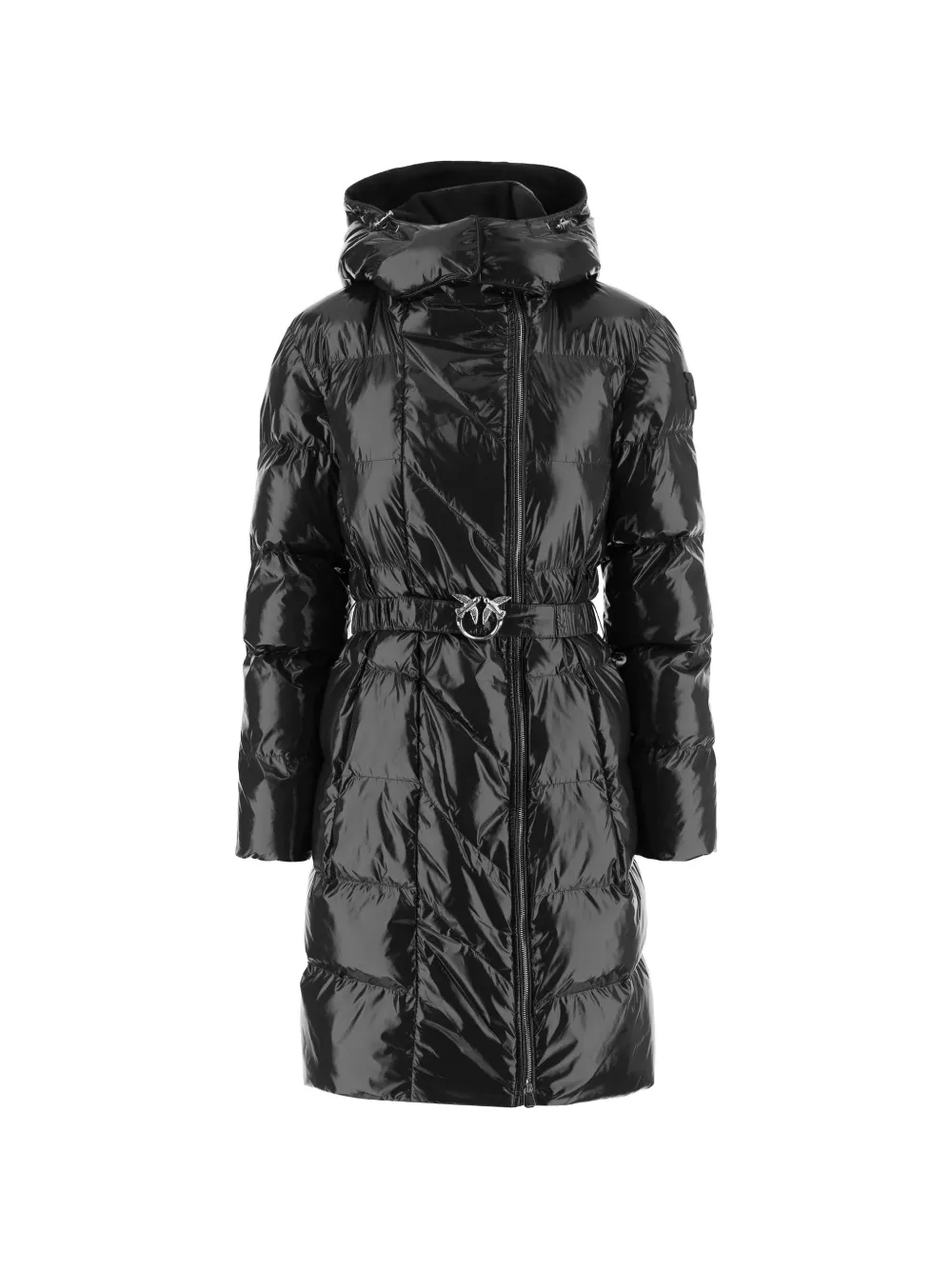 PINKO Love Birds belted puffer coat - Nero
