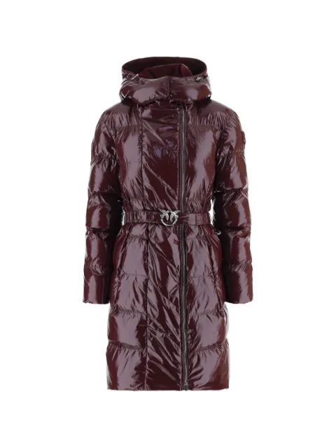PINKO Love Birds belted quilted coat