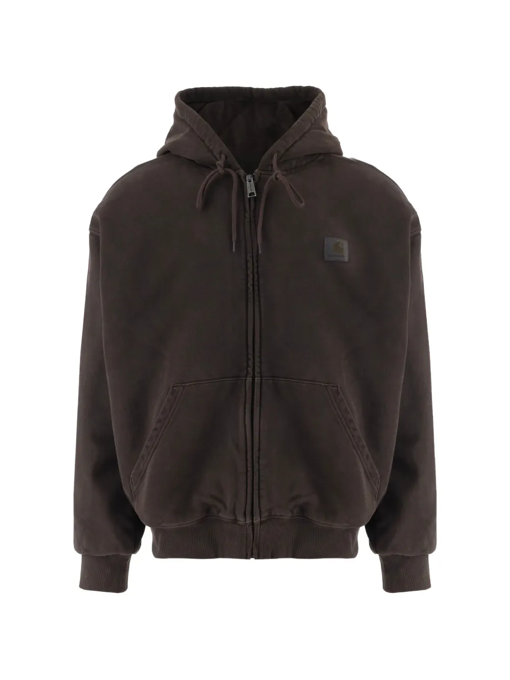 Carhartt WIP logo-patch zip-up hoodie - Marrone