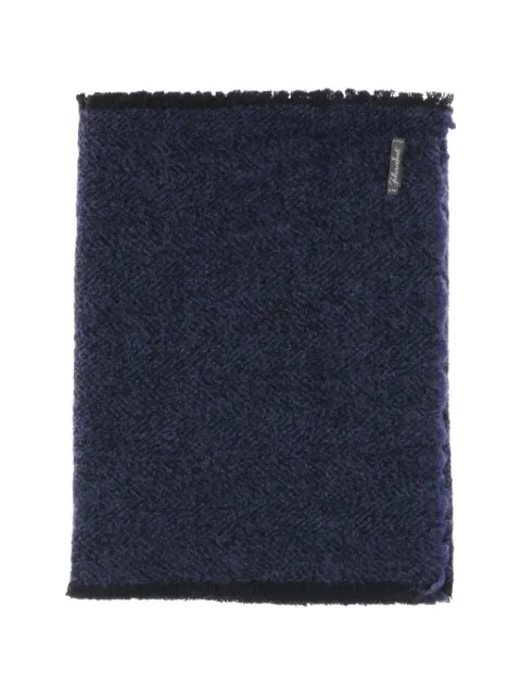 Faliero Sarti Resky herringbone-pattern fringed scarf