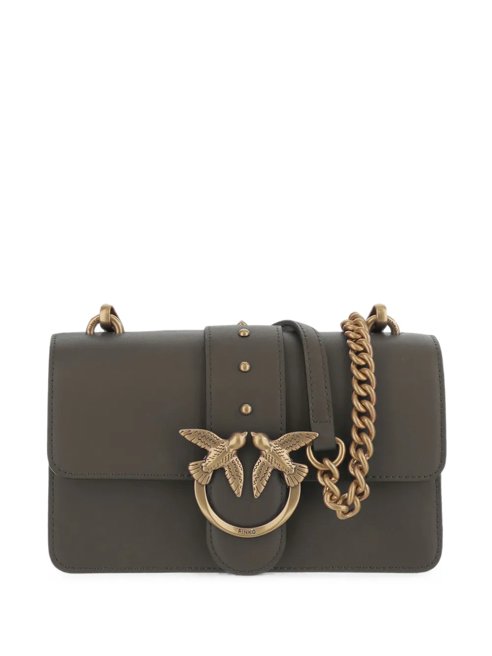 PINKO Love One Mini studded leather shoulder bag - Verde