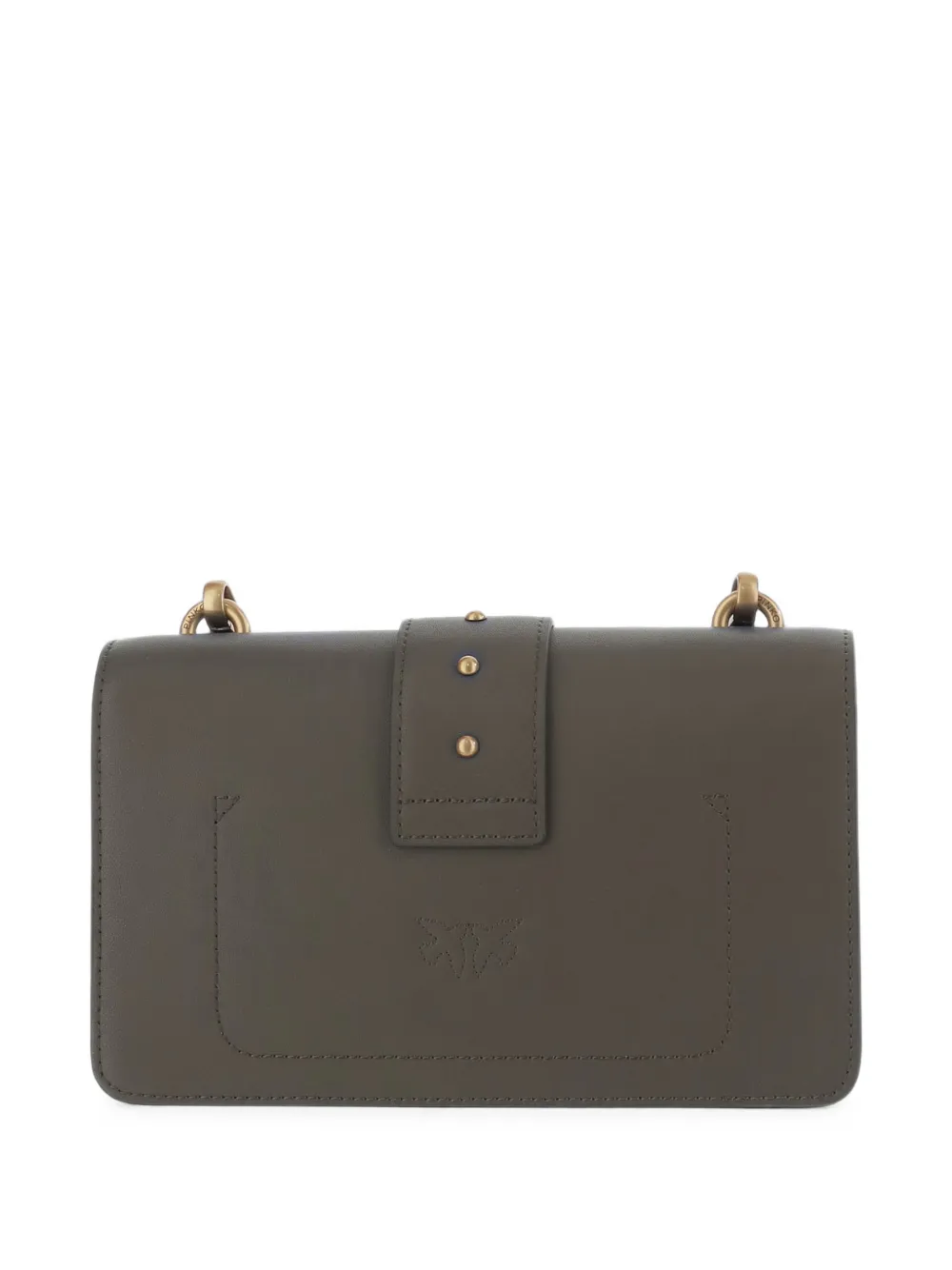 PINKO Love One leren mini-schoudertas met studs Groen