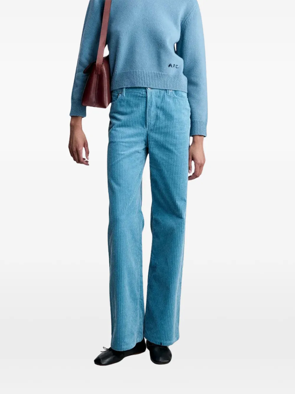 A.P.C. Elisabeth ribfluwelen broek Blauw