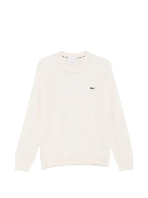 Lacoste suéter con cuello redondo y parche del logo