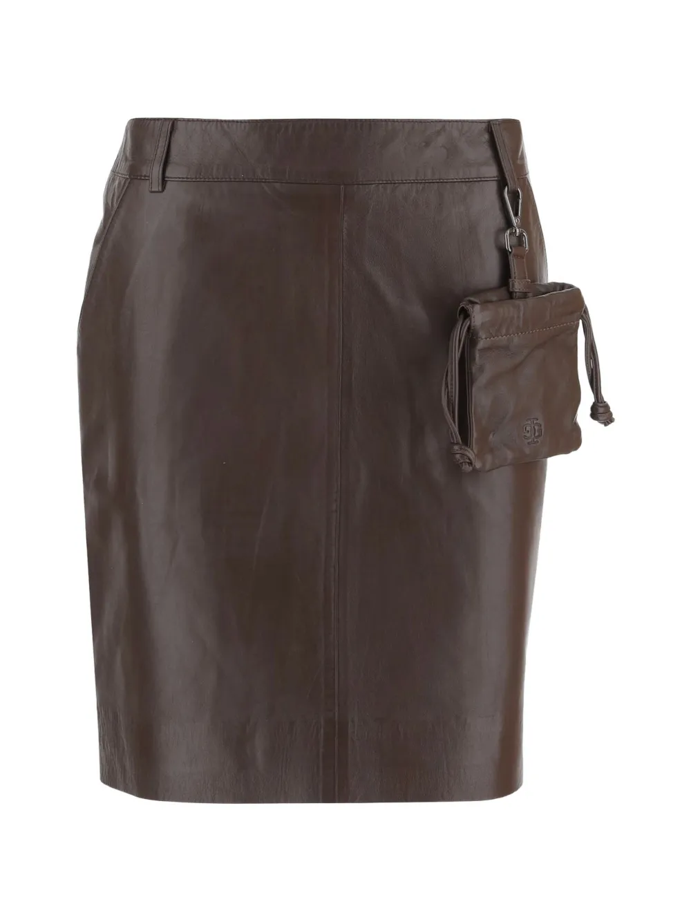 The Garment Soho detachable-pouch leather midi skirt
