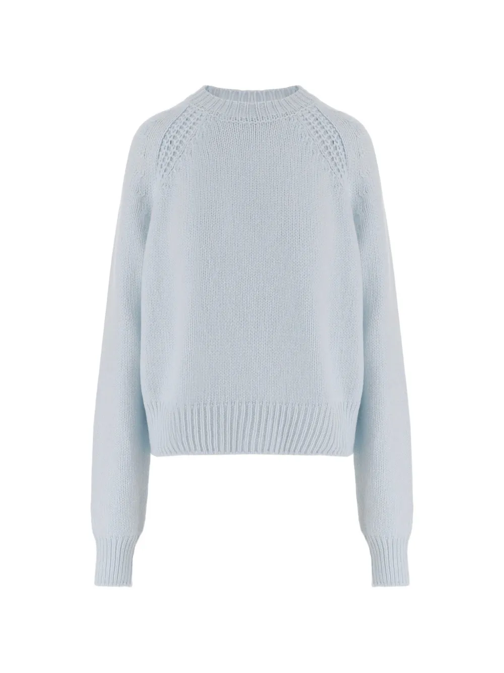 Sa Su Phi Pointelle-knit Raglan-sleeve Sweater In Blue