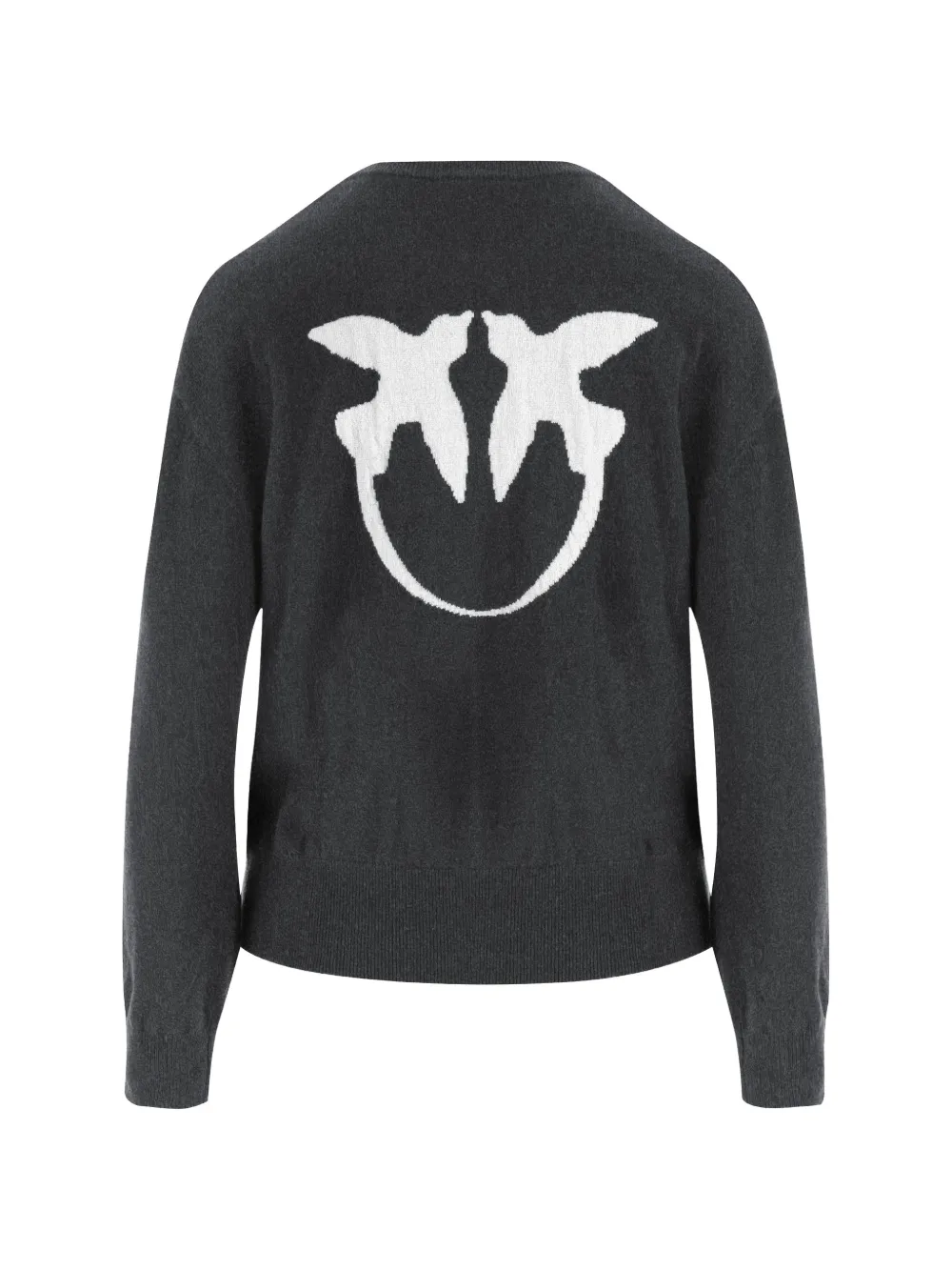 PINKO Gebreide intarsia trui met geborduurd logo Grijs