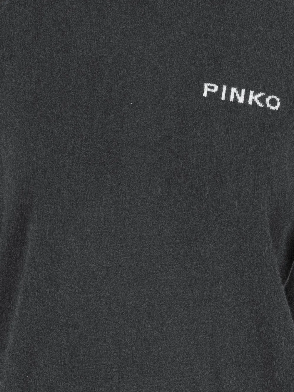 PINKO Gebreide intarsia trui met geborduurd logo Grijs