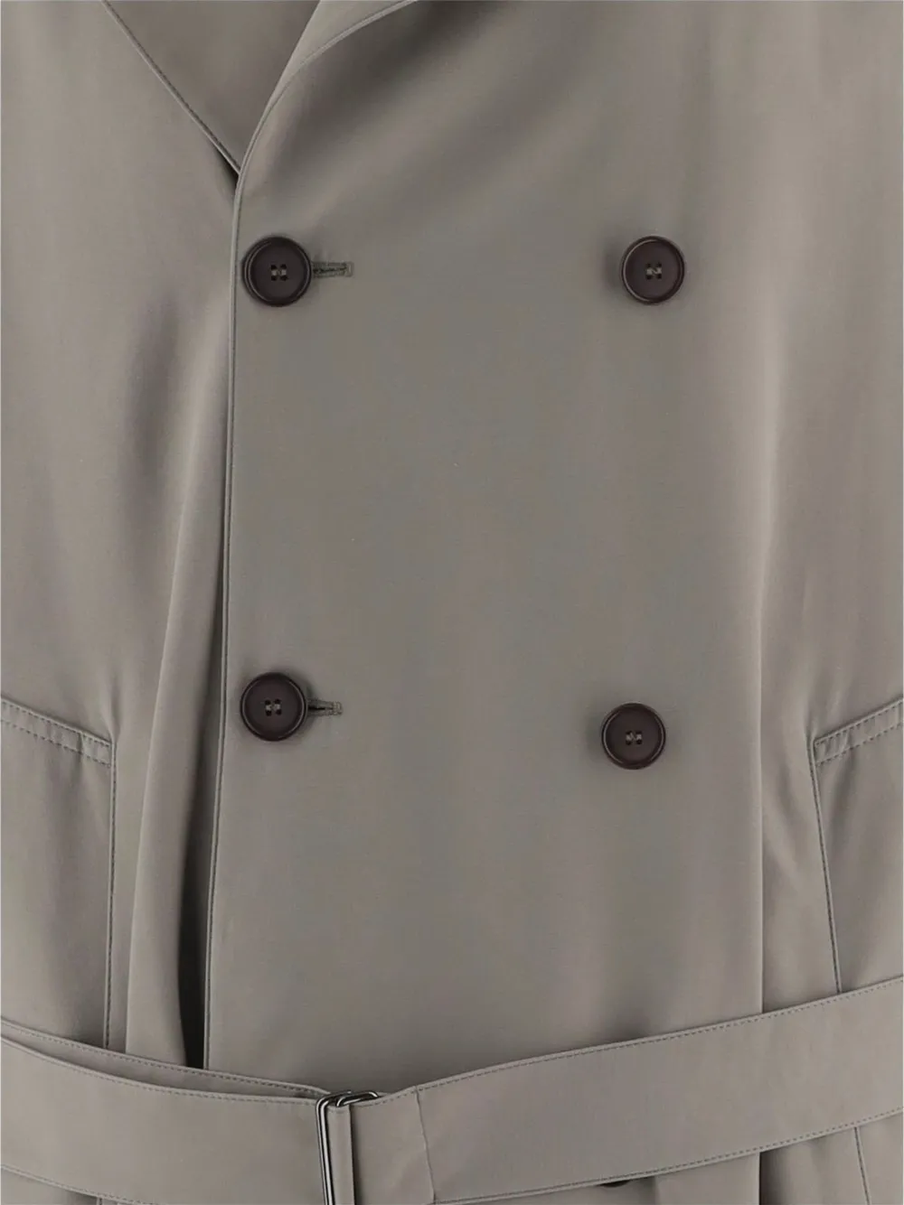 Giorgio Armani double-breasted belted coat Grijs