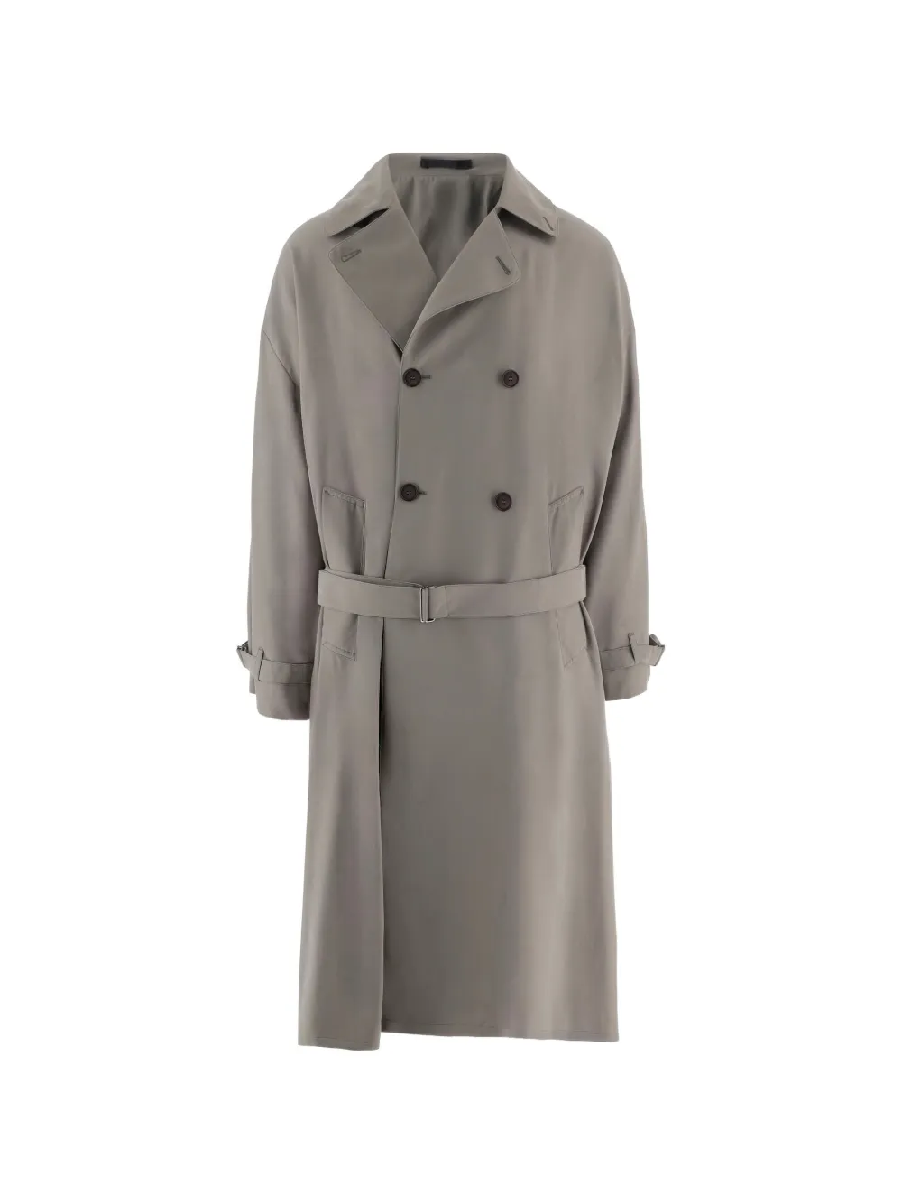 Giorgio Armani double-breasted belted coat - Grigio