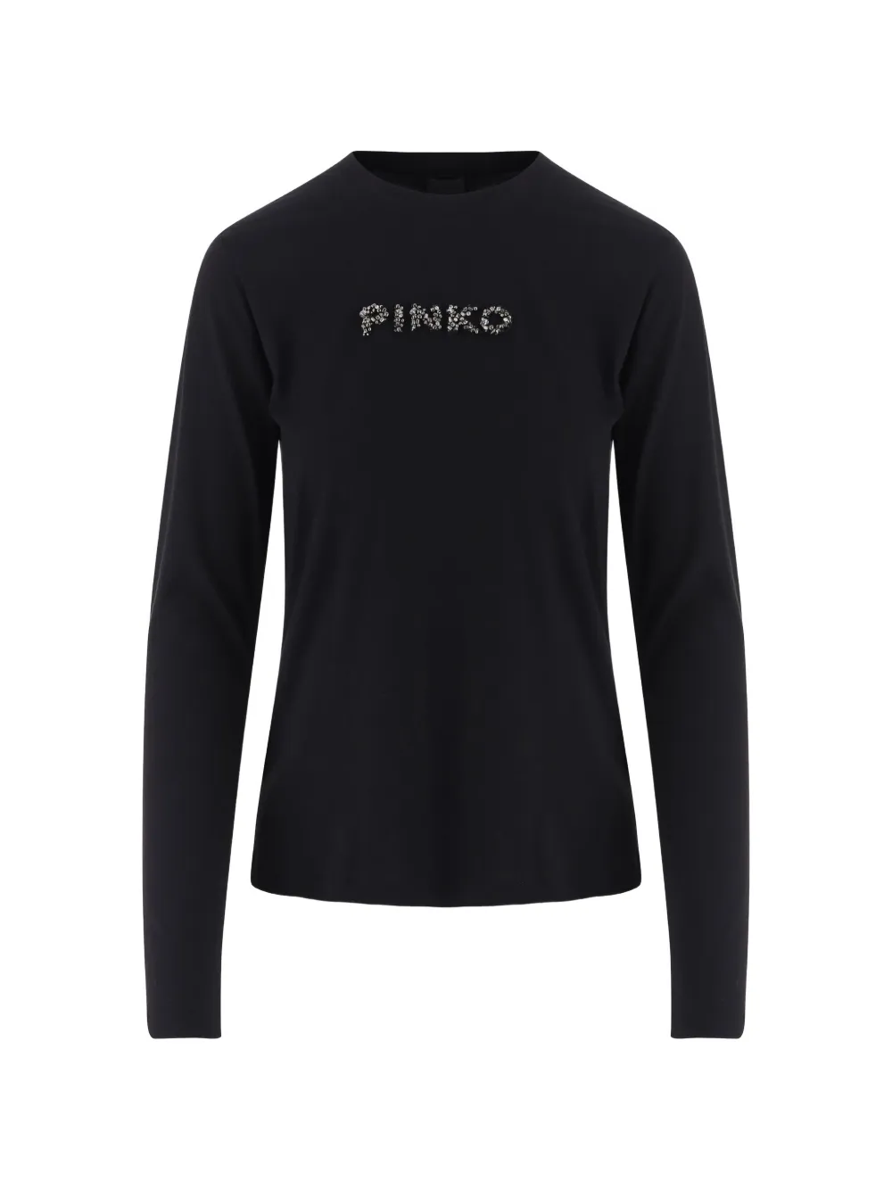 PINKO embellished logo-patch long-sleeve T-shirt - Nero