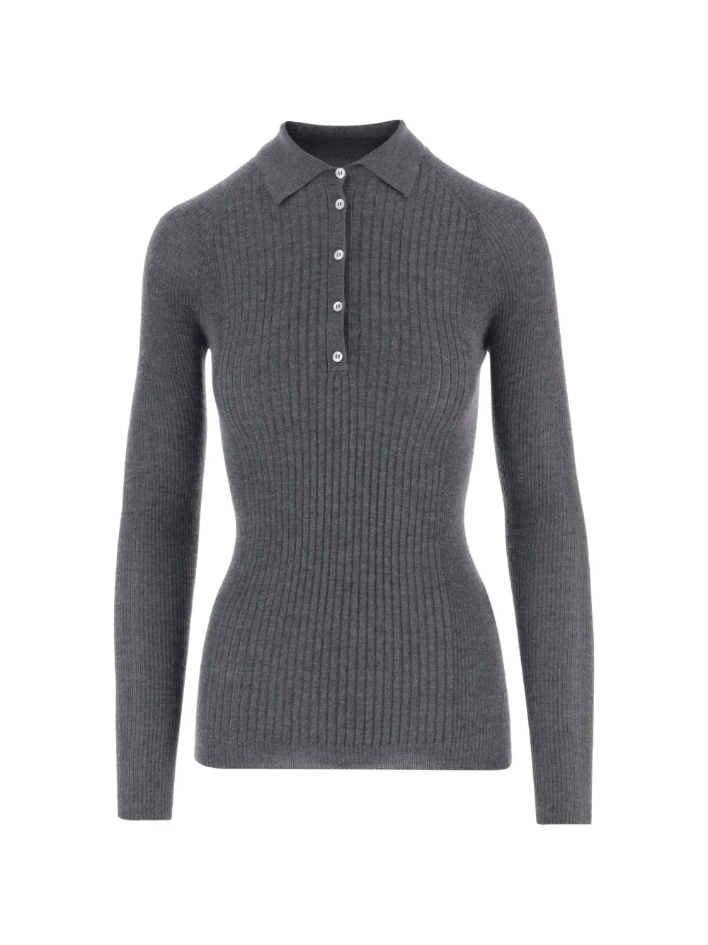 SA SU PHI ribbed-knit long-sleeve polo shirt