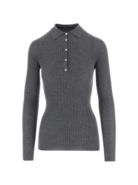 SA SU PHI ribbed-knit long-sleeve polo shirt