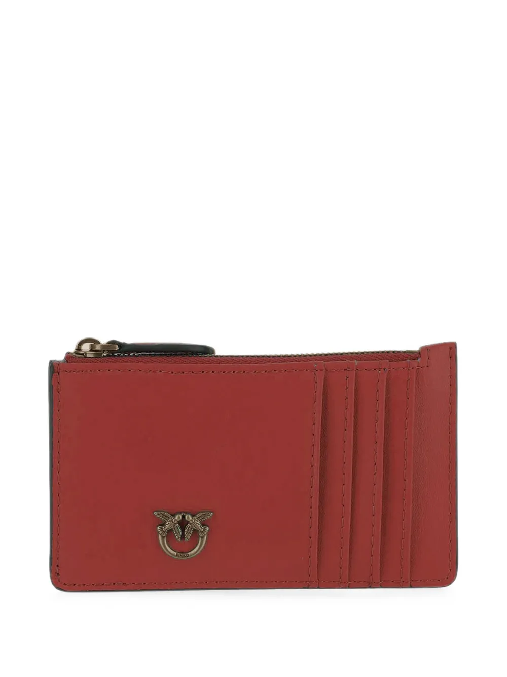 Pinko Zipped Card Holder In Burgundy