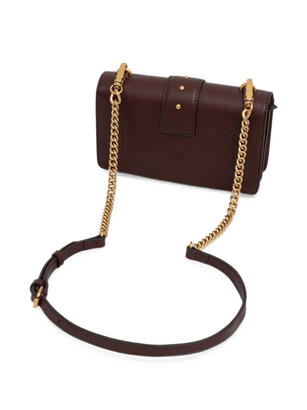 PINKO Love Bag One kleine leren crossbodytas Bruin