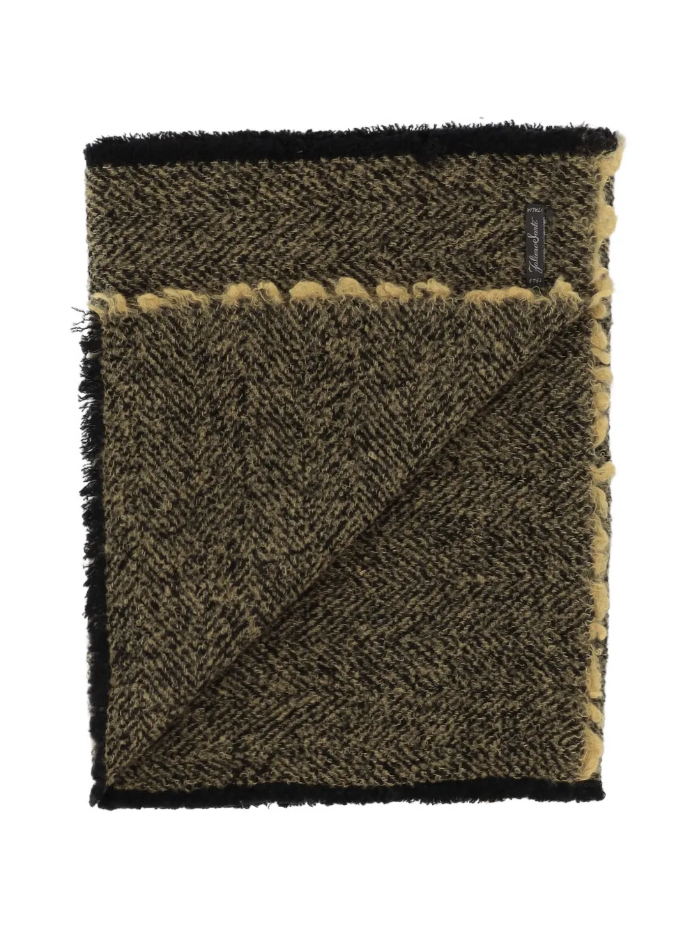 Faliero Sarti Resky sjaal met visgraatpatroon Beige