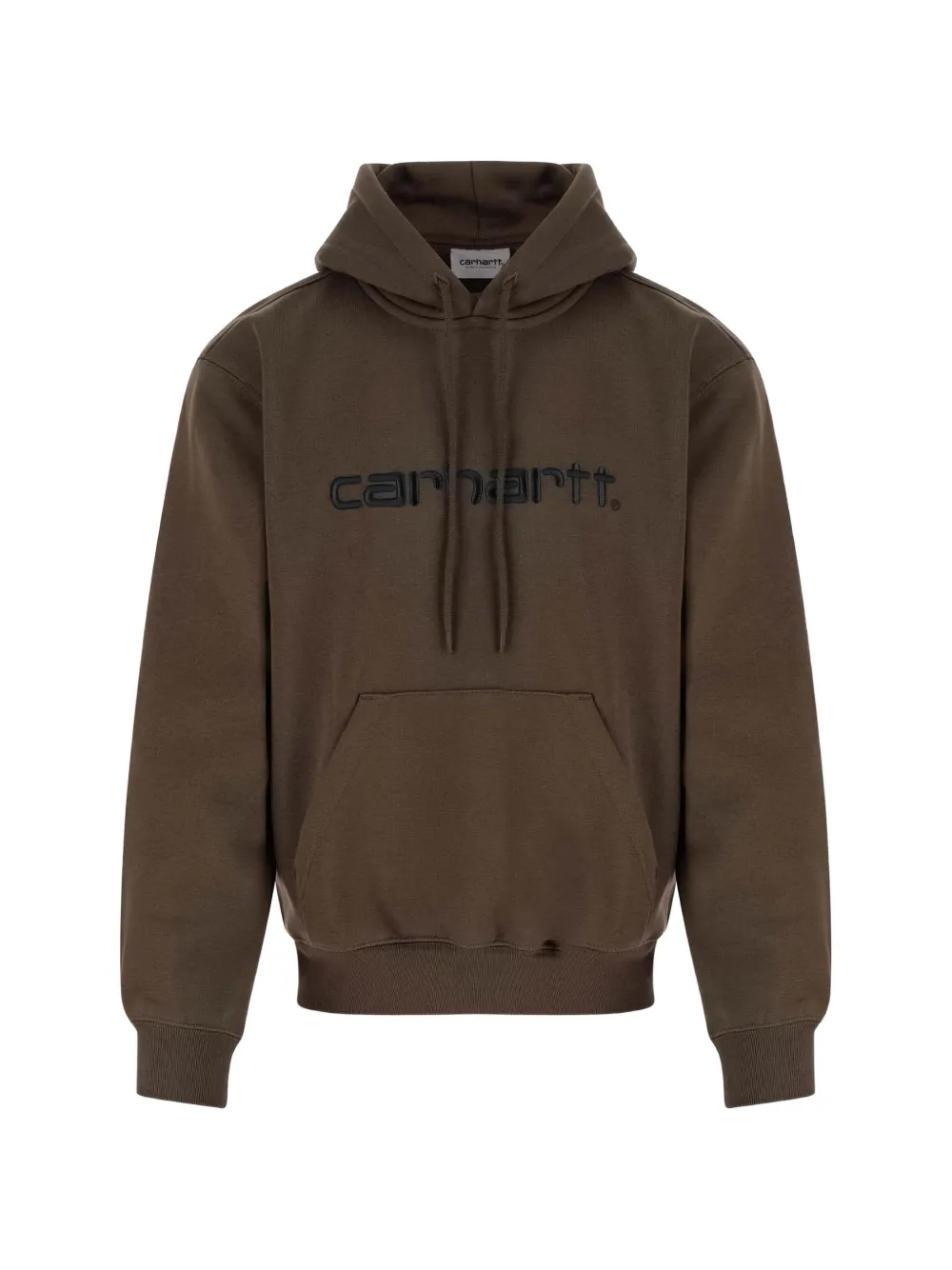 Carhartt WIP logo-embroidered kangaroo-pocket hoodie - Marrone
