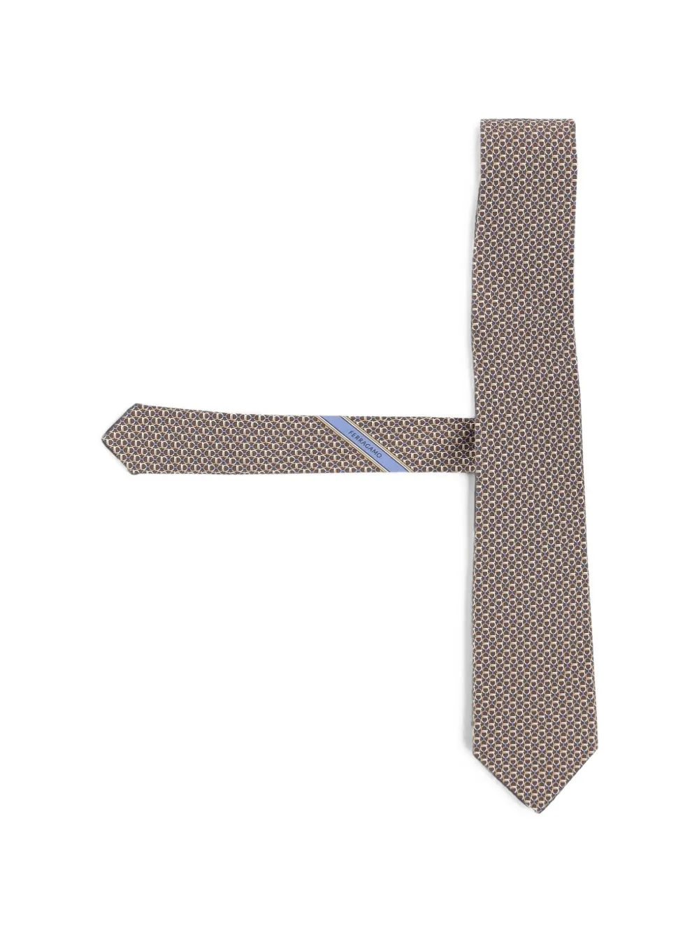 Ferragamo gancini-patterned tie - Marrone
