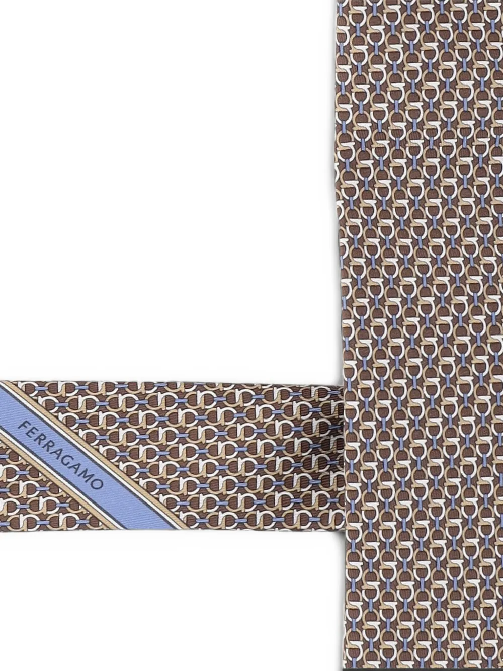 Ferragamo Stropdas met Gancini-patroon Bruin