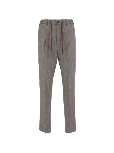 Tagliatore houndstooth-pattern drawstring tailored trousers
