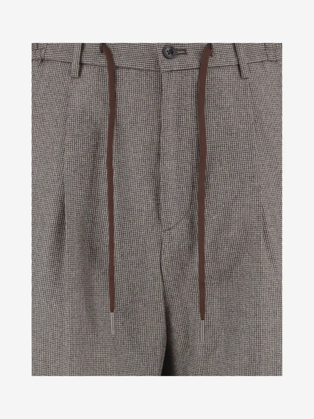 Tagliatore Pantalon met pied-de-poule-print en trekkoord Grijs