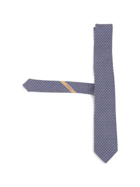 Ferragamo Gancini links print silk tie