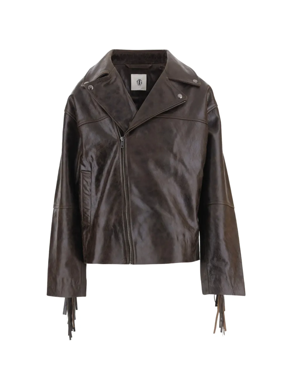The Garment fringed leather biker jacket