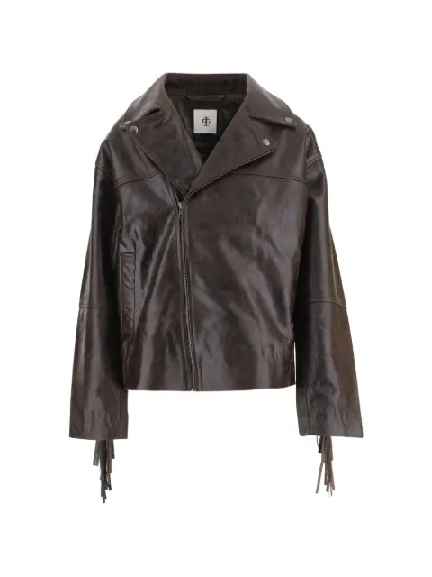 The Garment fringed leather biker jacket