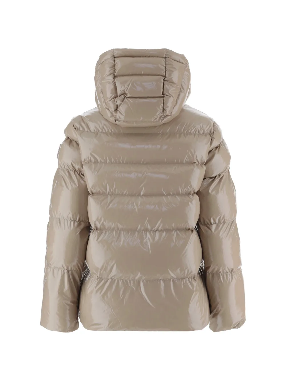 PINKO quilted hooded down jacket Beige