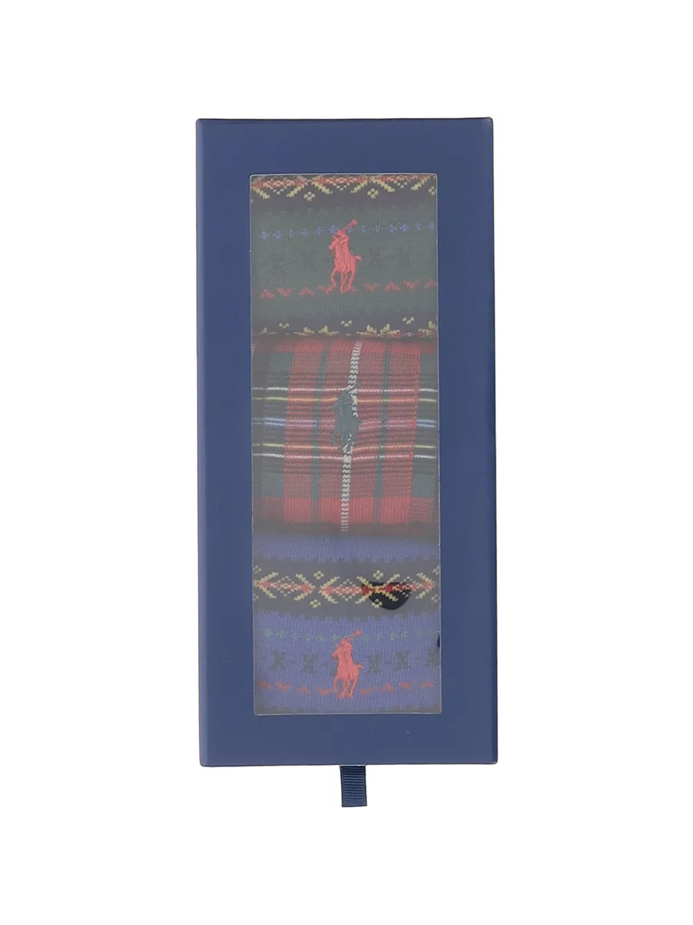 Polo Ralph Lauren Drie paar Fair Isle sokken met pony-patroon Rood