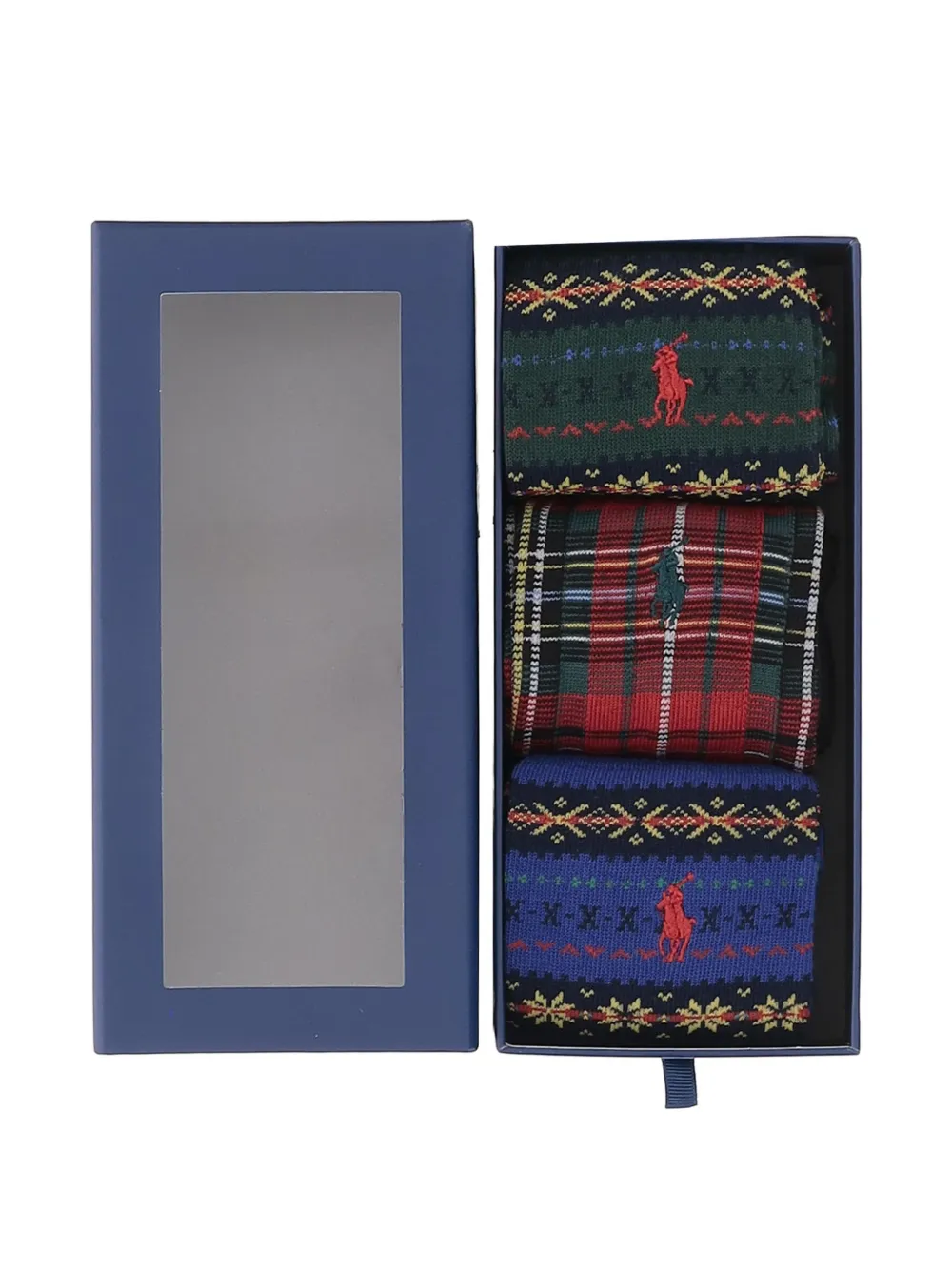 Polo Ralph Lauren Pony motif Fair Isle socks (set of three) - Rosso