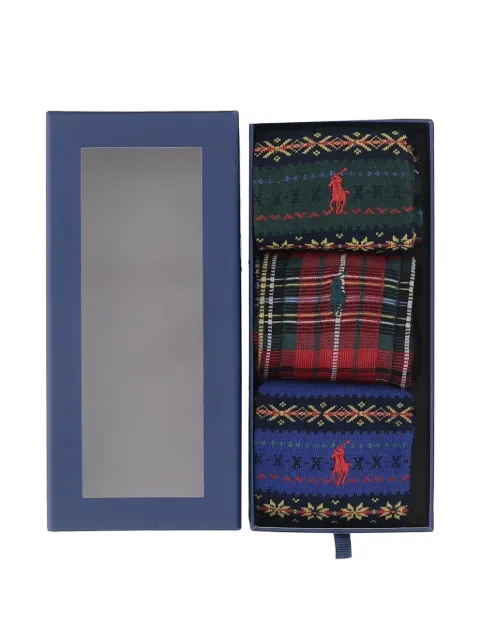 Polo Ralph Lauren Pony motif Fair Isle socks (set of three)