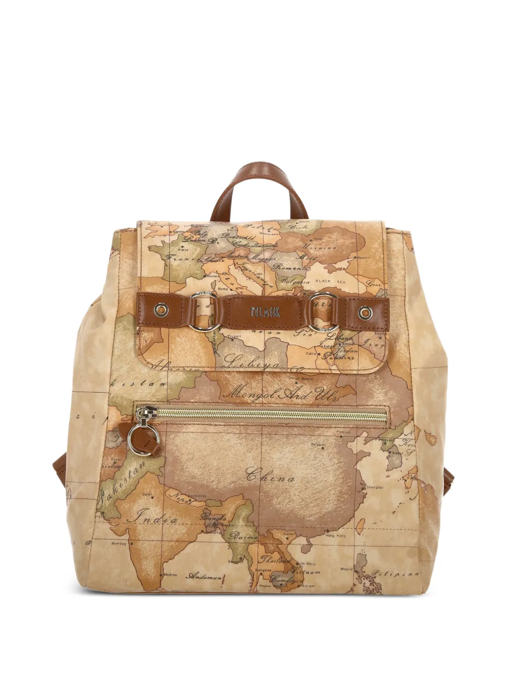 ALVIERO MARTINI 1° CLASSE map-print backpack - Toni neutri