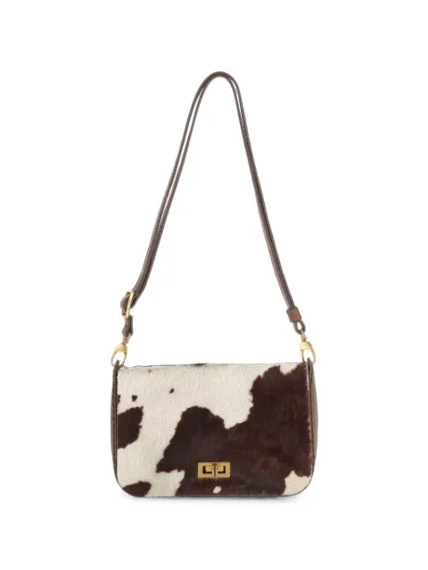 VISONA` cow-print leather shoulder bag