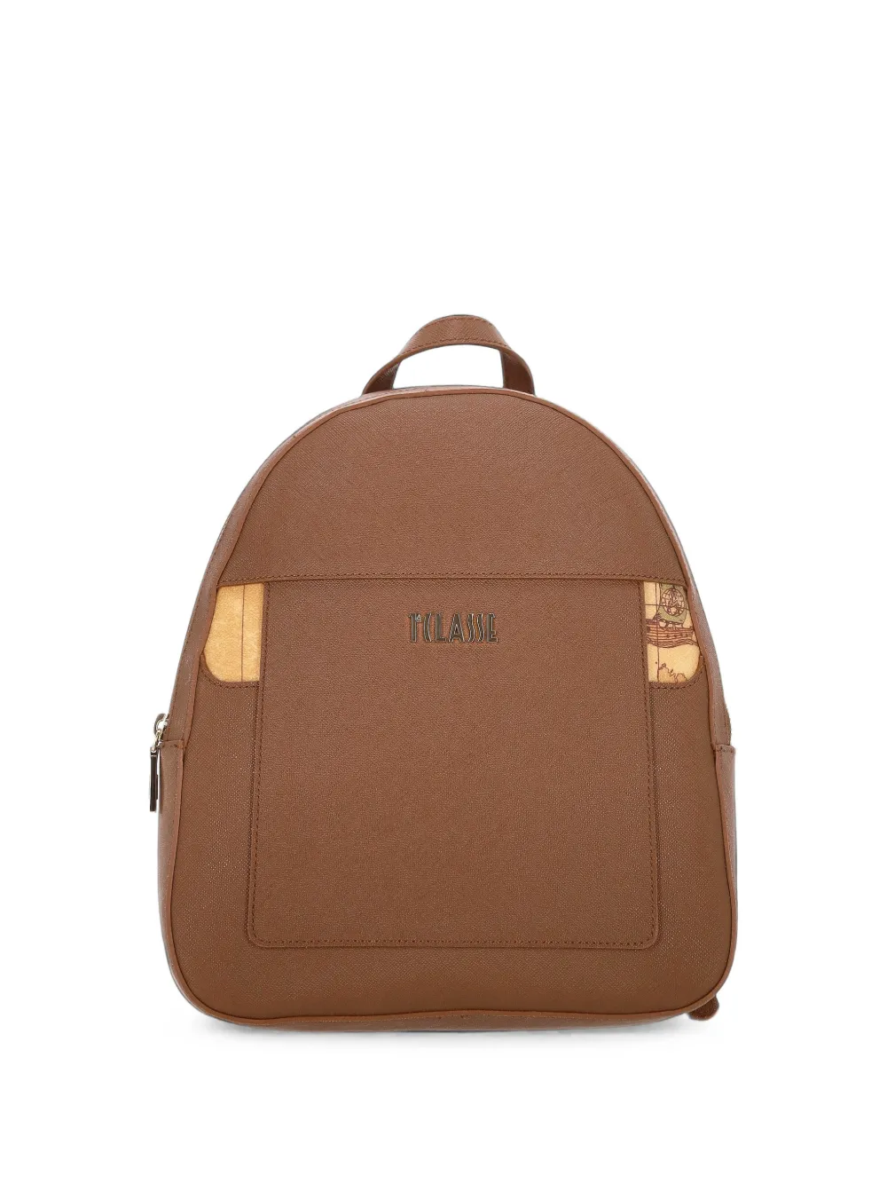 ALVIERO MARTINI 1° CLASSE map-print logo-plaque backpack - Marrone