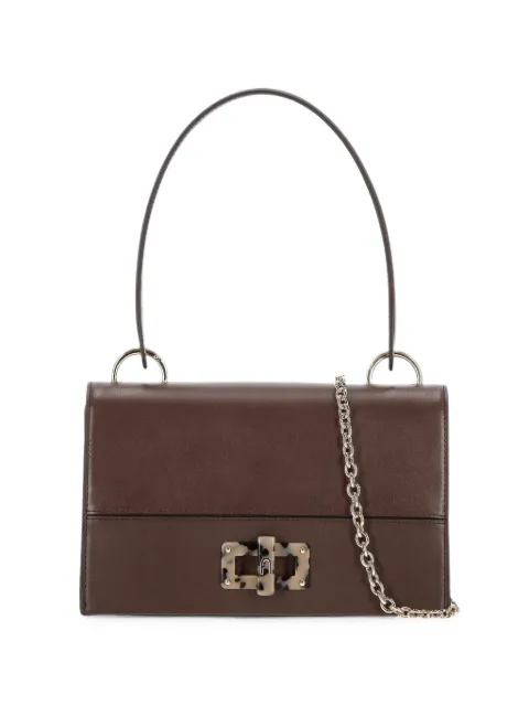 Furla tortoiseshell-effect logo-plaque shoulder bag