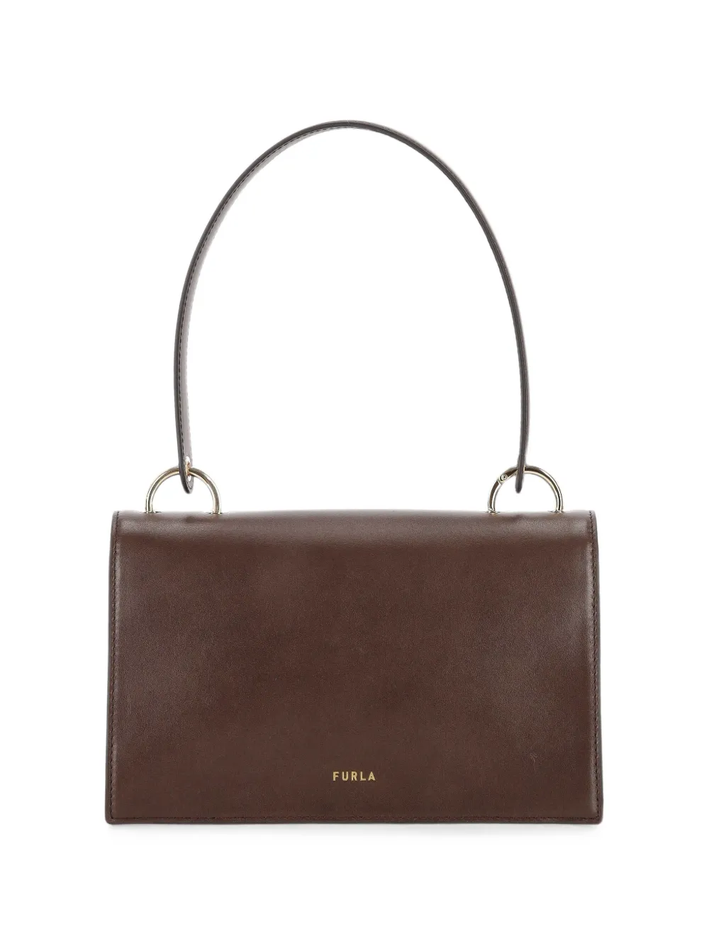 Furla Schoudertas met schildpad-effect en logo-plakkaat Bruin