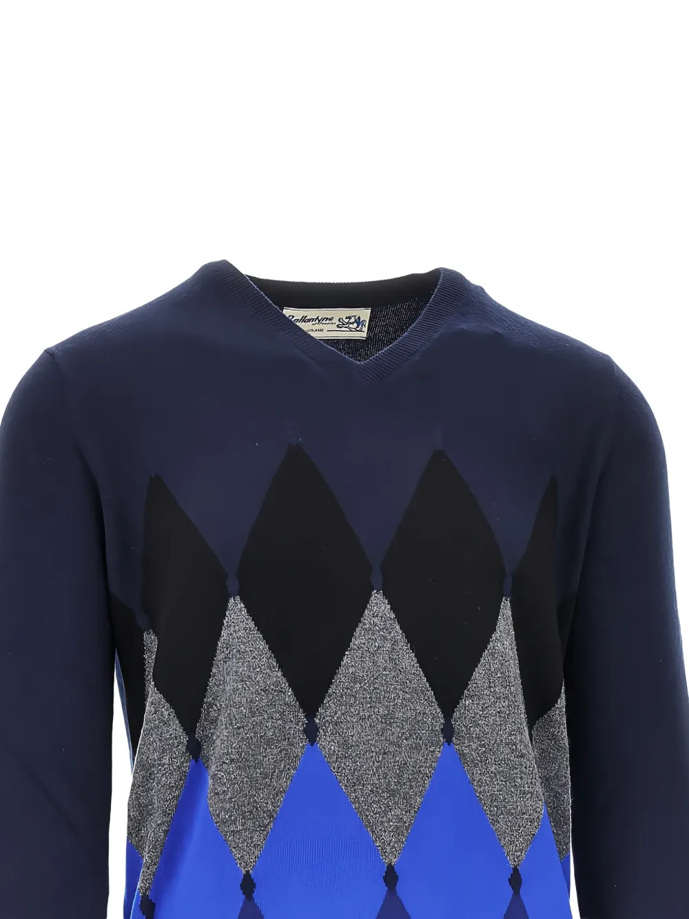Ballantyne Kasjmier trui met argyle-patroon Blauw