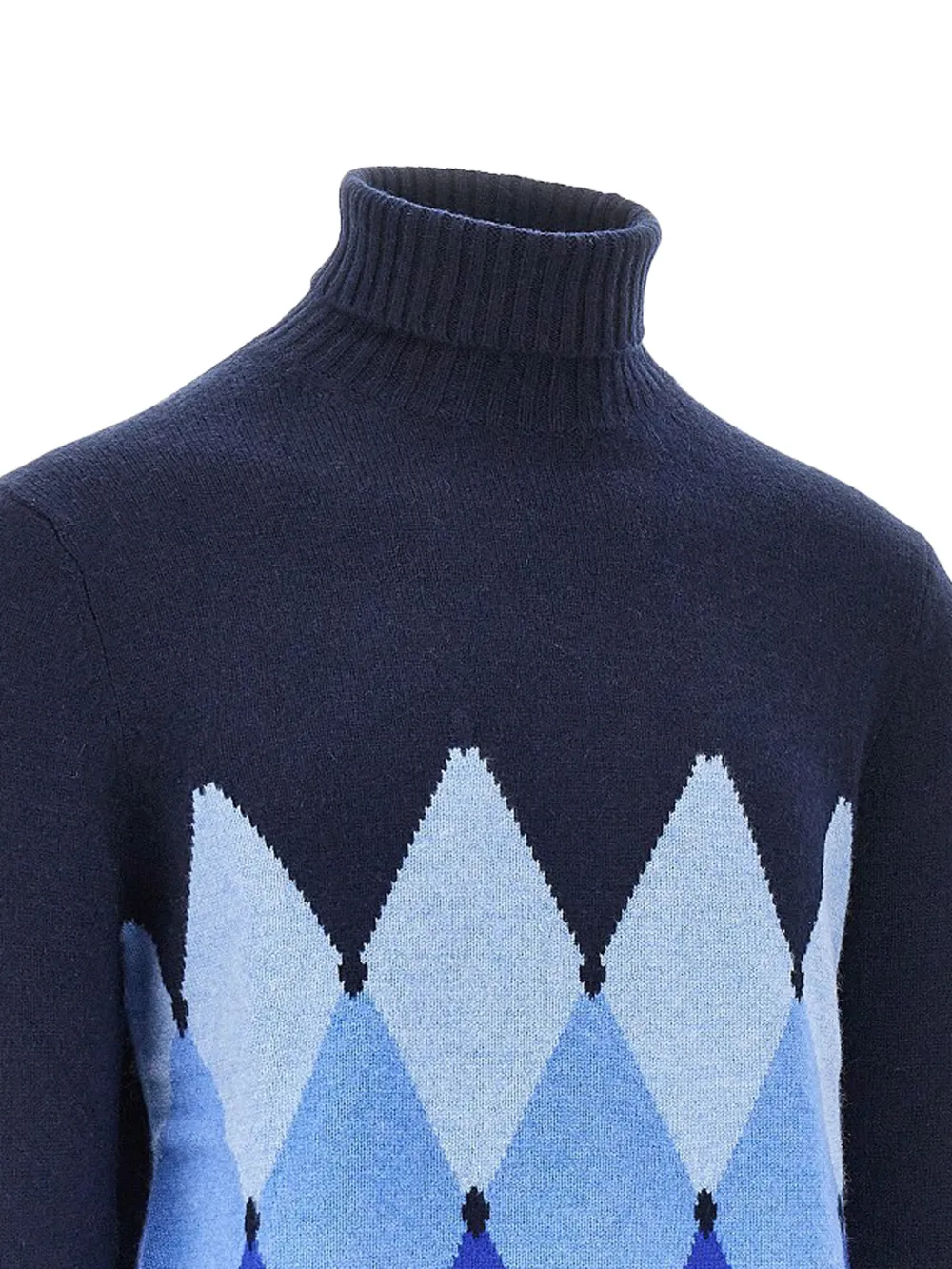 Ballantyne Kasjmier trui met argyle-patroon Blauw