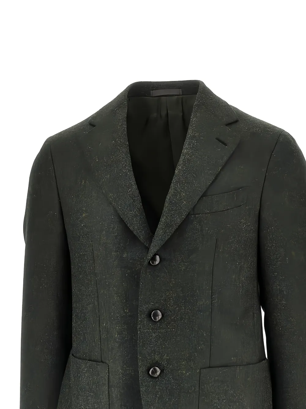 Caruso Wollen blazer met enkele rij knopen Groen