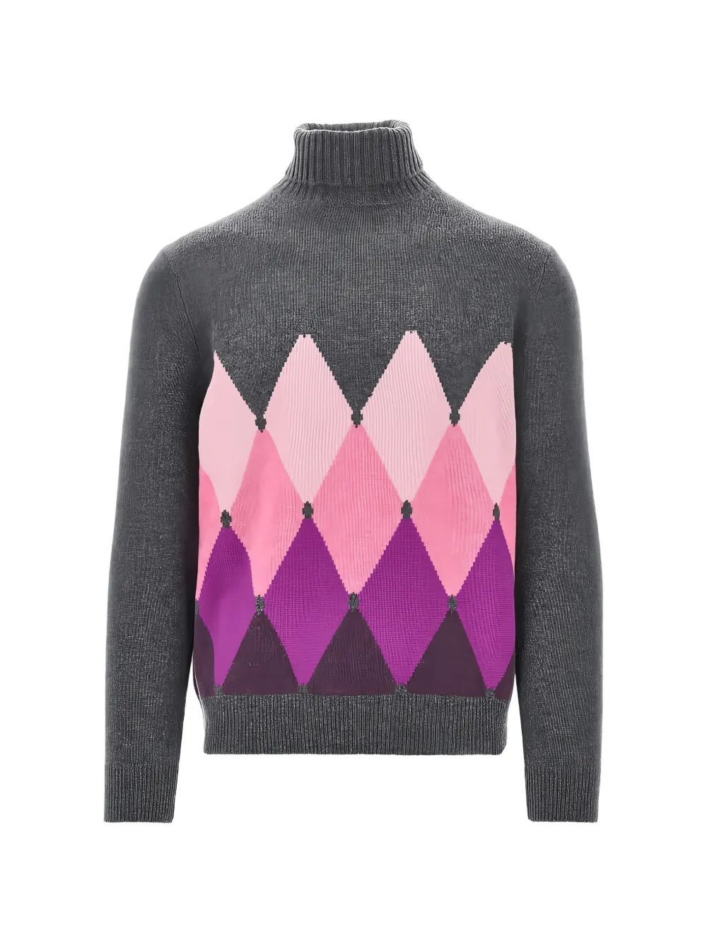 Ballantyne argyle roll-neck knit | gris | Image 1