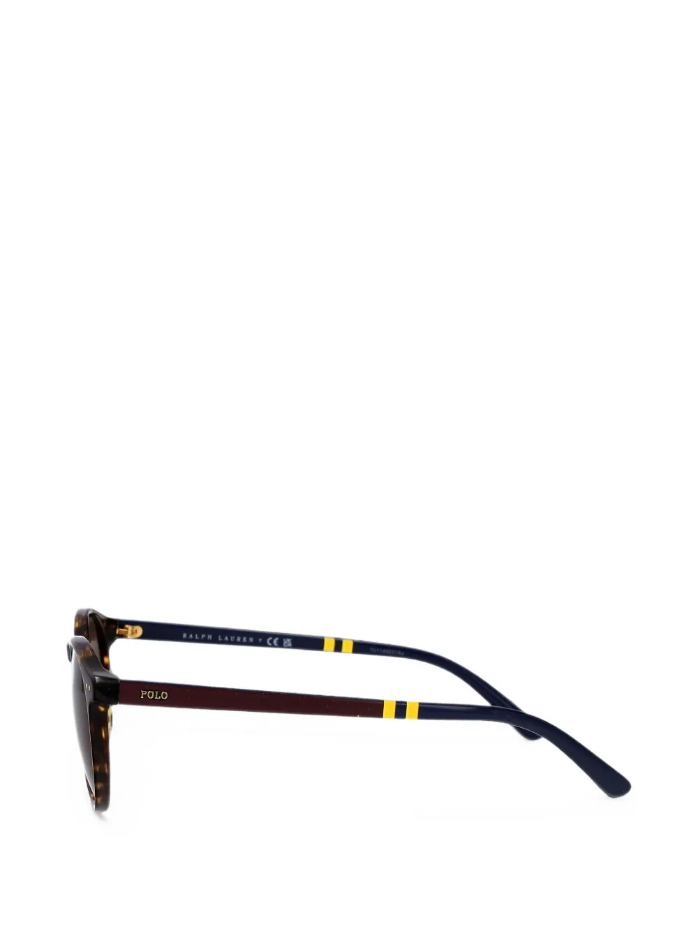 POLO RALPH LAUREN EYEWEAR Zonnebril met rond montuur en schildpadschild design Bruin