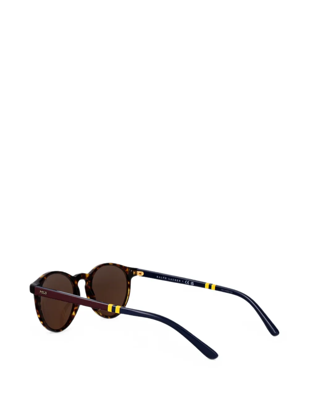 POLO RALPH LAUREN EYEWEAR Zonnebril met rond montuur en schildpadschild design Bruin